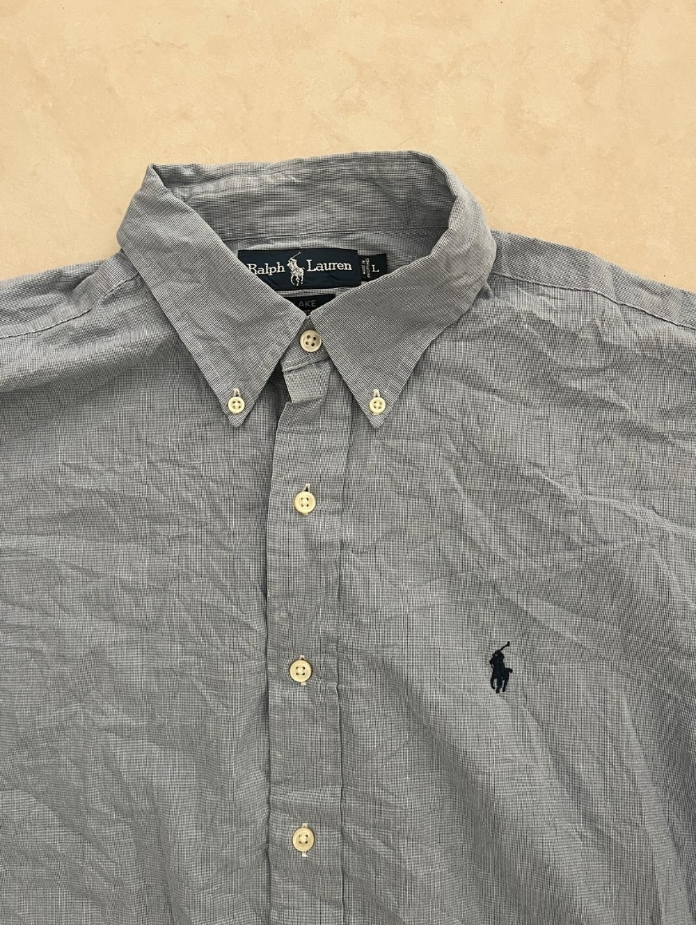 Ralph Lauren Light Blue, Button-Down Oxford Shirt with Navy Pony, Used